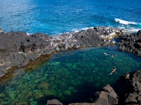 bể bơi queen's bath - hawaii
